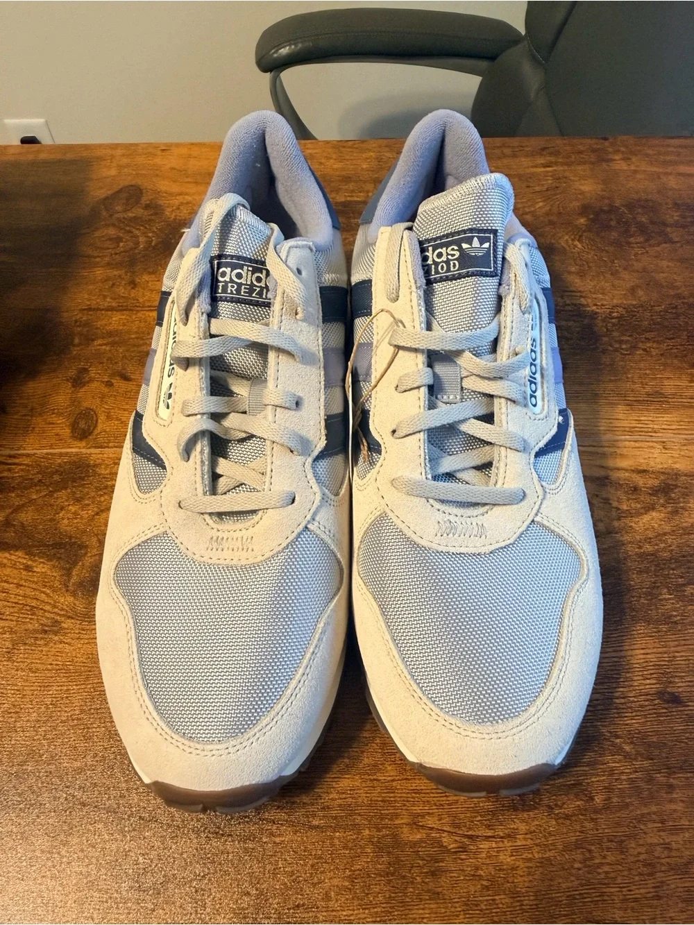 adidas Men’s Light Gray & Blue Athletic Sneakers